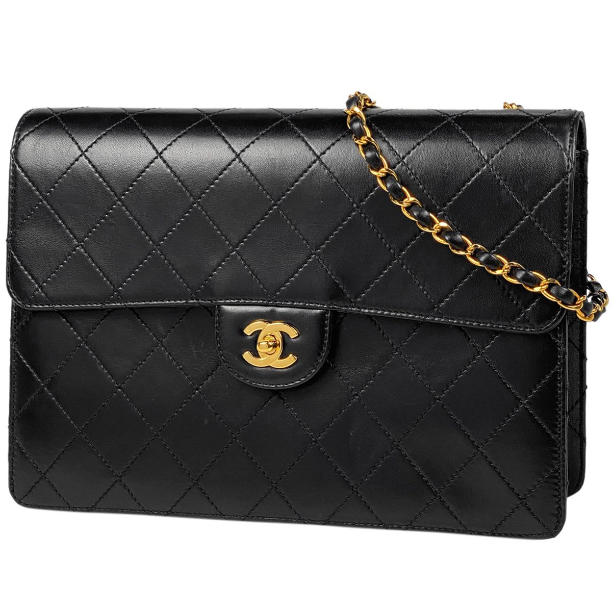 CHANEL シャネル デカマトラッセ シングルフラップ Wチェーン