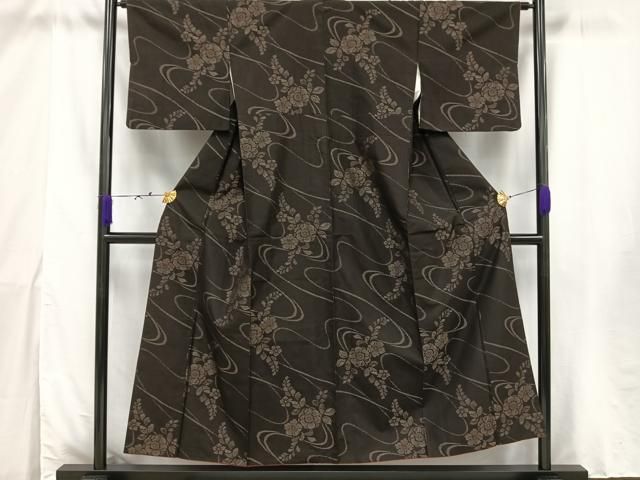 平和屋着物□本場大島紬 流水草花文 正絹 逸品 AAAU2248mf - メルカリ 