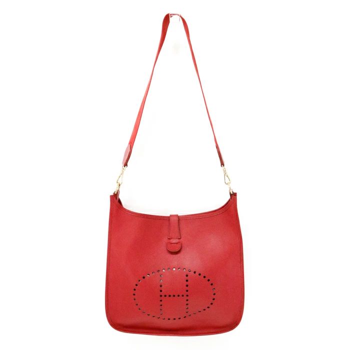 HERMES エルメス エヴリン GMゴールド金具 □H刻印　ネイビー×レッド HERMES エルメス エヴリン GMゴールド金具 □H刻印ネイビー×レッド