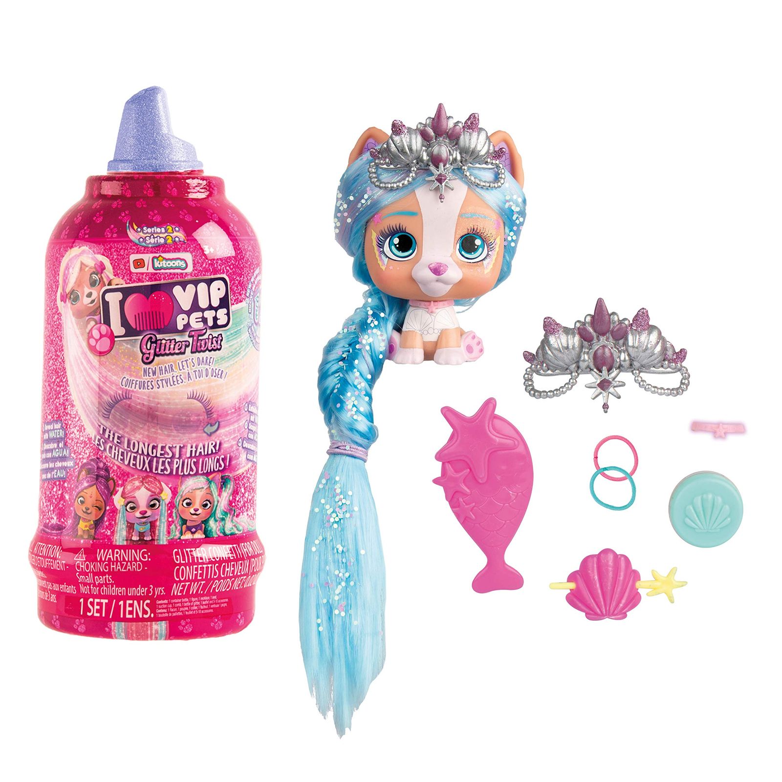 IMC Toys VIP ペット サプライズ ヘアリビール - シリーズ2 グリッターツイスト - スタイルは異なる場合があります ピンク [シリーズ2 グリッターツイスト]