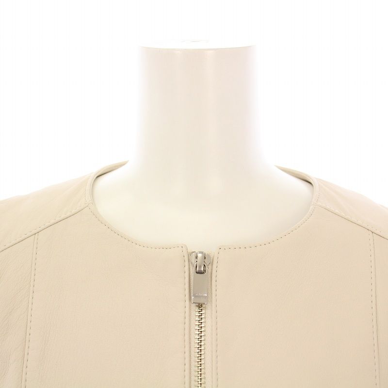 美品ANAYI近年モデル34ノーカラーレザージャケット