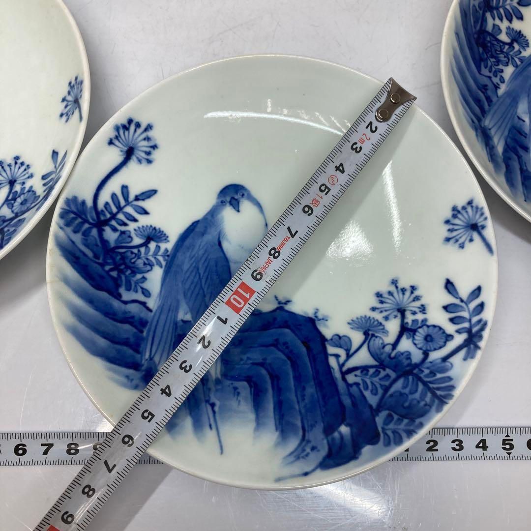 鍋島焼　染付鷹図5枚　16.4㎝　東①さ5-0402③ 鍋島焼 染付鷹図5枚 16.4㎝ 東①さ5-0402③ 江戸