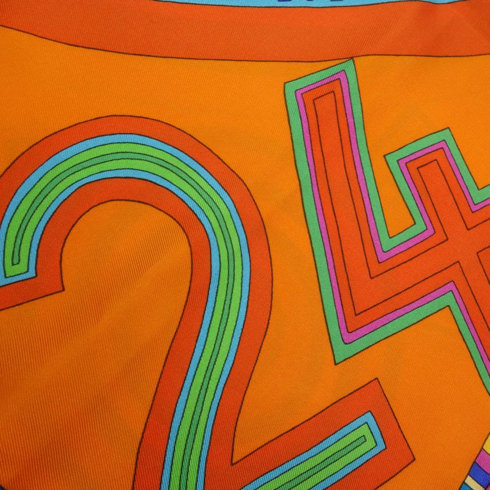 ⭐️美品⭐️エルメス スカーフ カレ90 フランスパリス24Fbg オレンジ 箱 HERMES エルメス カレ90 FRANCE PARIS 24 Fbg オレンジ/マルチ