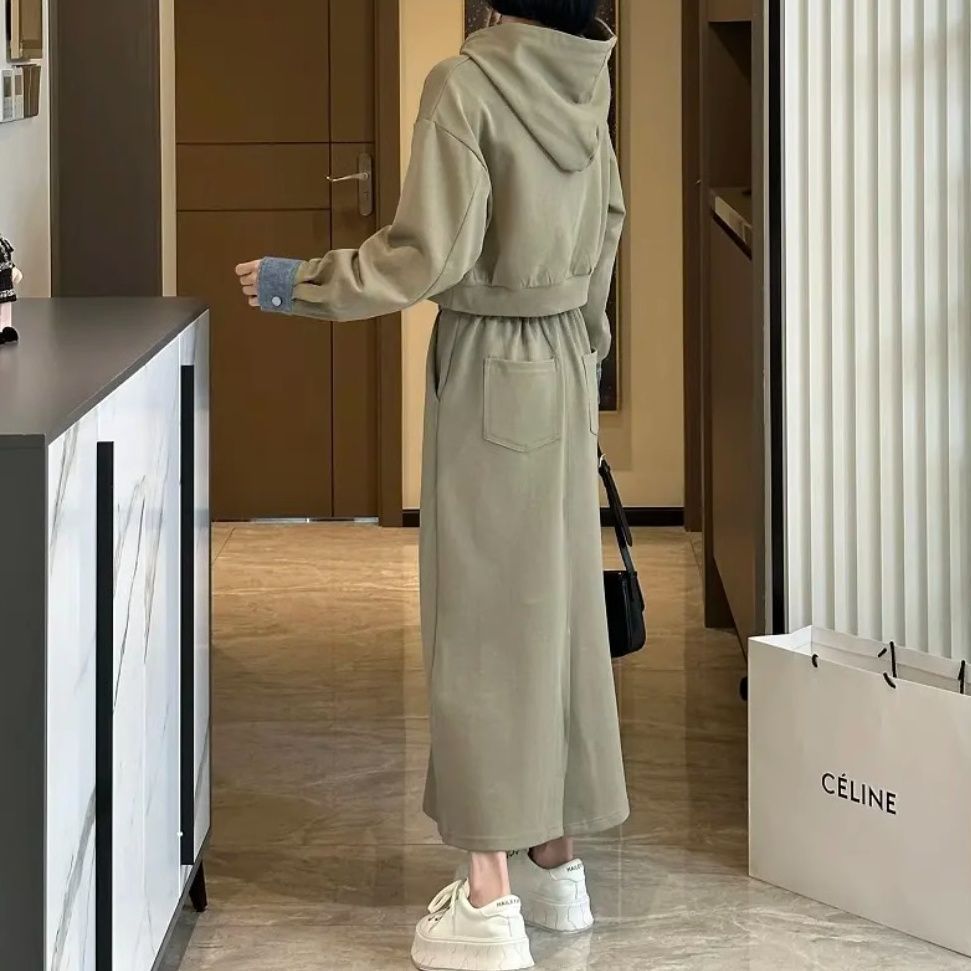 セットアップ スカート レディース スリット 上下セット パーカー