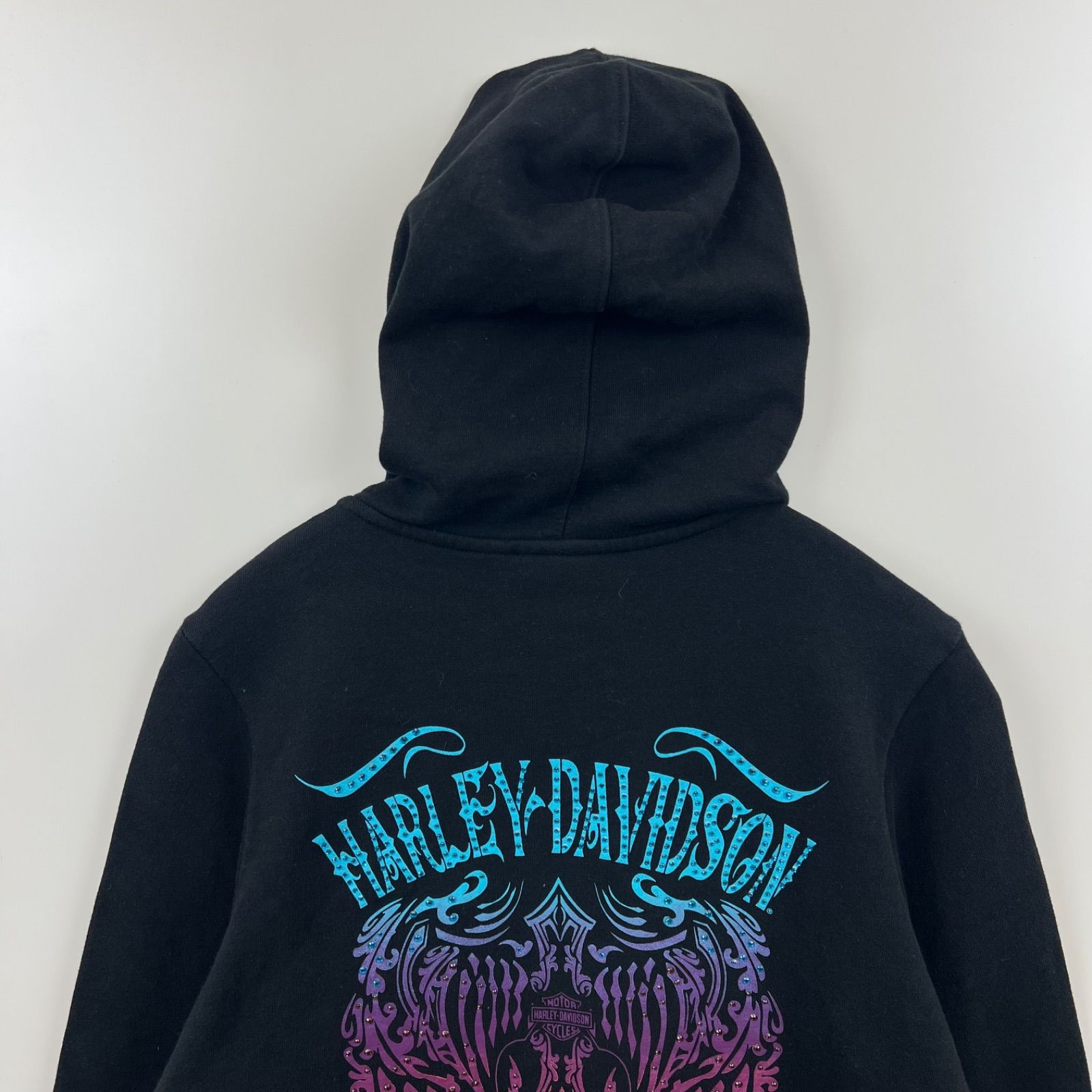 HARLEY-DAVIDSON archive grunge decoration zip hoodie S