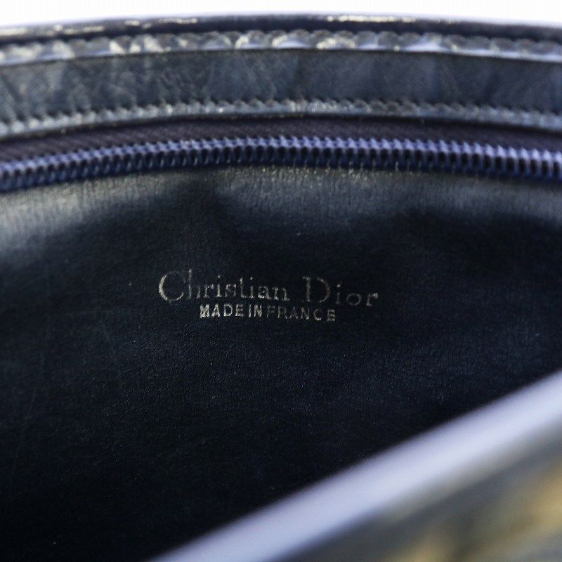 クリスチャンディオール Christian Dior ヴィンテージ ワンショルダーバッグ 肩掛け トート トロッター CDロゴ ゴールド金具 レザー  キャンバス 黒 ブラック /AQ ■GY18 ■OH