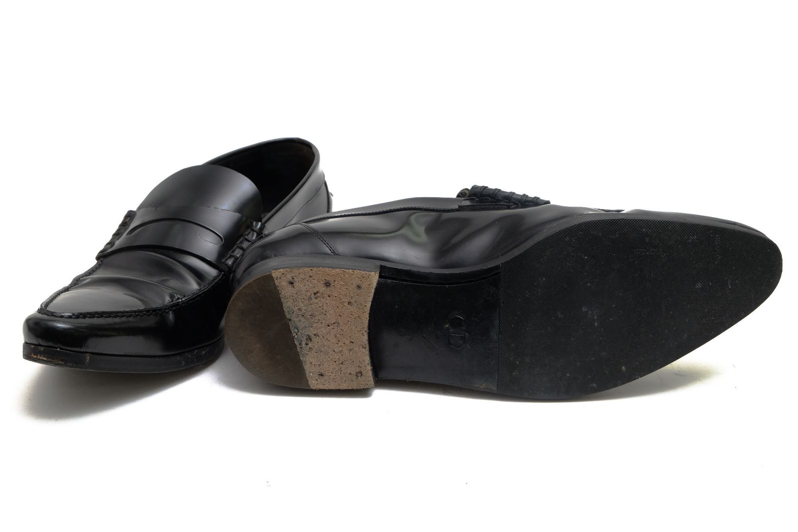 【関税込み】ディオールオム／Dior HOMME コインローファー ペニーローファー シューズ 靴 メンズ 男性 男性用レザー 革 本革 ブラック 黒  上履き