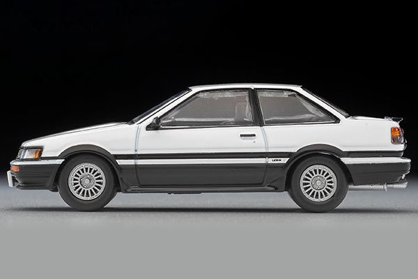 トヨタ カローラレビン 2ドア GT-APEX 85年式（白／黒）LV-N304c【トミーテック社1/64ミニカー】【トミカの時】