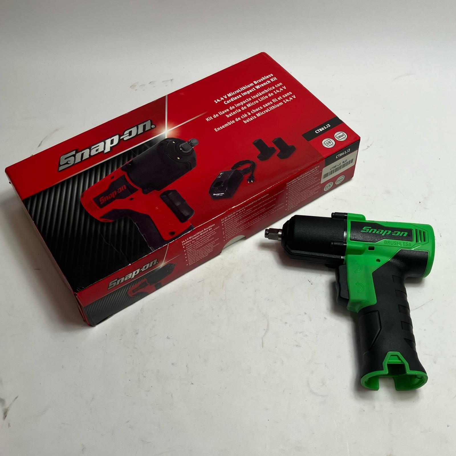 Snap-on スナップオン 工具 締め付け工具 インパクトレンチ CT861G グリーン 充電器 充電池2個付 コードレス式 14.4v