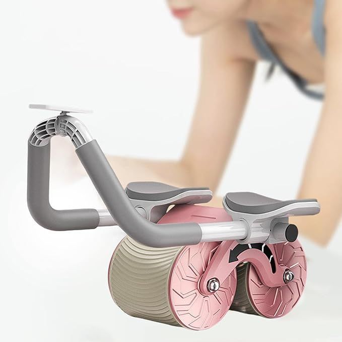 【在庫処分】腹筋ローラー ホイール 腹部コア筋力トレーニング ワークアウト機器 自動リターン アブマシン 腹筋ホイール 肘サポート付き コア フィットネス レジスタンス ホーム ジム エク