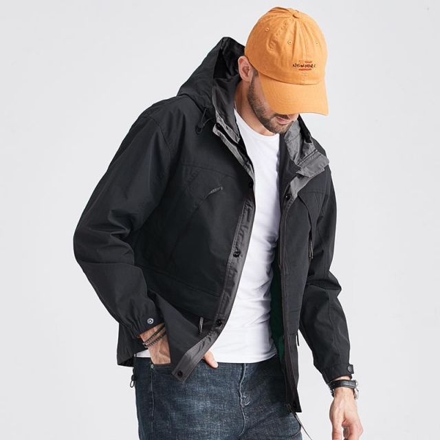 メンズ ファッション 服 オシャレ シンプル 大人 かっこいい 大きいサイズ ストリート 紳士服 ウインドブレーカー ジャケット ブロック フード ジャケット カジュアル ワークウェア 秋