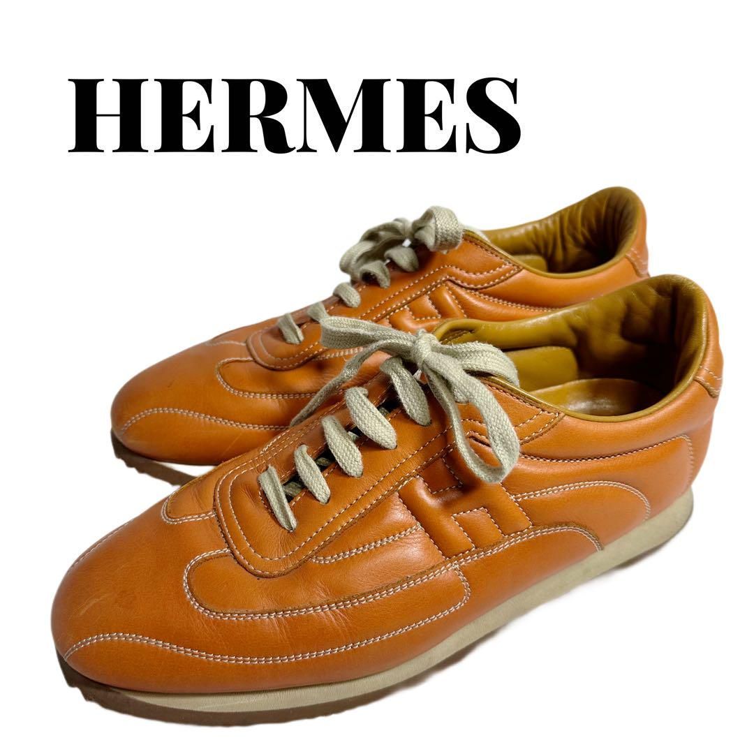 HERMES（エルメス）スニーカー サイズ27.5㎝（42.5）オレンジ - 靴
