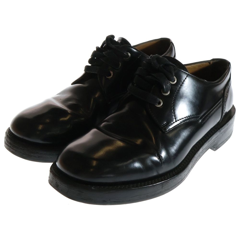 DIOR ディオール イタリア製 プレーントゥ パテントレザー 3ホール ダービーシューズ ブラック