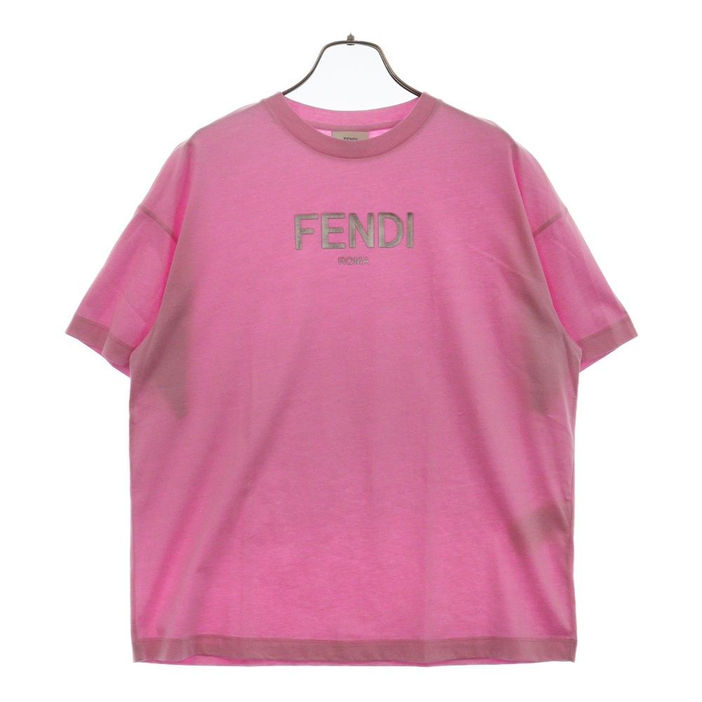 FENDI (フェンディ) Logo Tee ロゴプリント 半袖Tシャツ キッズ ピンク JUI137 7AJ