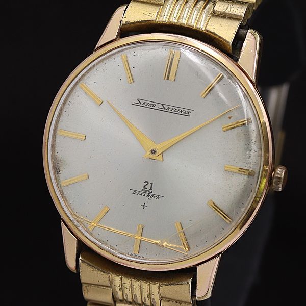 セイコー スカイライナー 21石 J15006E 手巻き シルバー文字盤 メンズ セイコー スカイライナー 21石 J15006E 手巻き シルバー文字盤