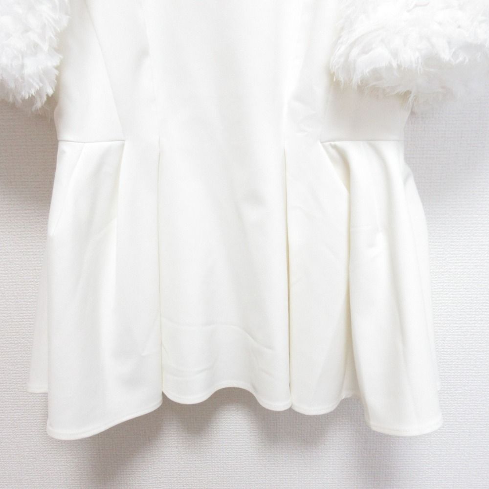 セルフォード 襟付きブラウス 36 ホワイト CELFORD フリル袖 襟付き