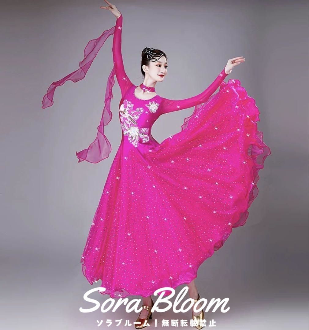 ストーン付きスタンダードドレス✨競技会や発表会、デモにおすすめ！ 新品未使用華やかなスタンダードドレス?ストーン付き☆競技会