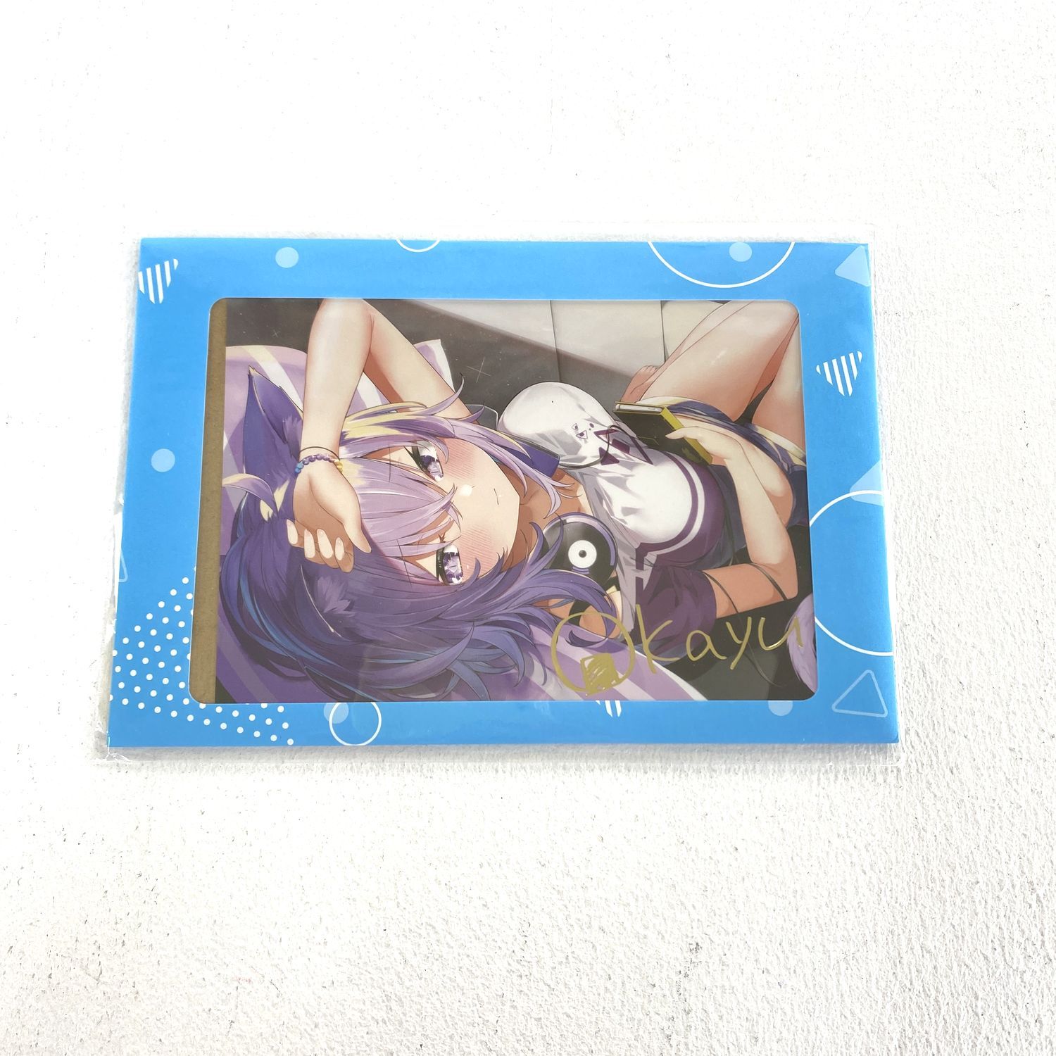 猫又おかゆ活動三周年記念箔押し複製サイン入りポストカード ホロライブ 猫又おかゆ 箔押し 複製サイン入り ポストカード 新