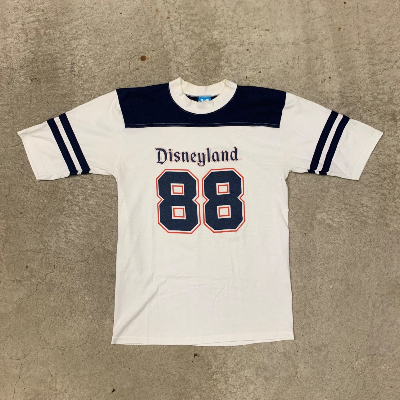 80s Disneyland フットボールTシャツ 80s disney land フットボールTシャツ L/82番 collegiatic