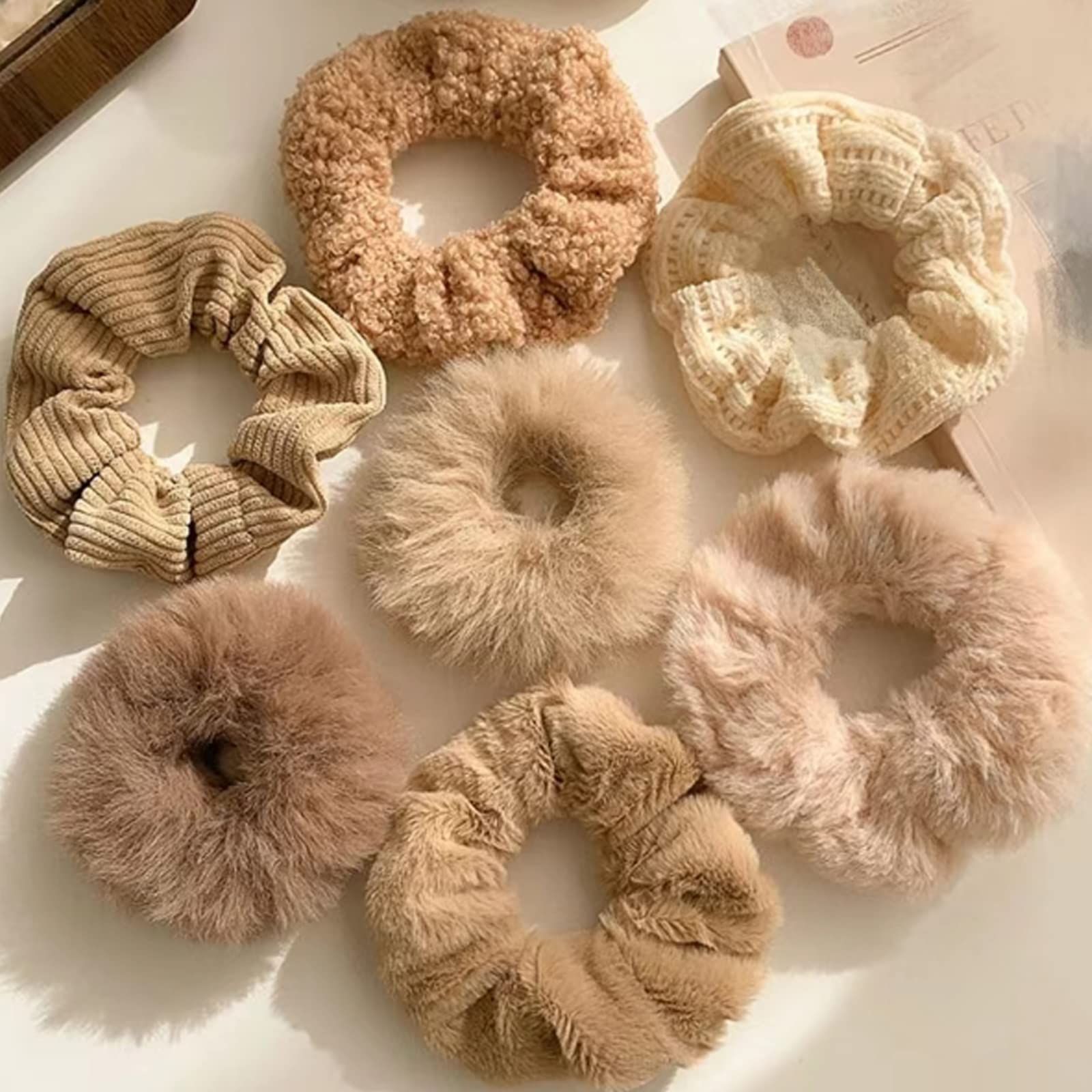 髪飾り ヘアゴム (7個セット) シュシュ ヘアーバンド 大人っぽい の 
