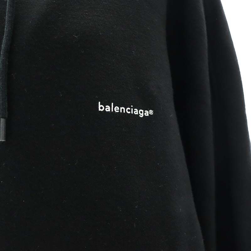 バレンシアガ BALENCIAGA ジップアップパーカー ロゴプリント 長袖 S