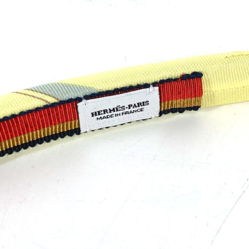 名東】【HERMES】エルメス カチューシャ エルザ シルク イエロー ヘア