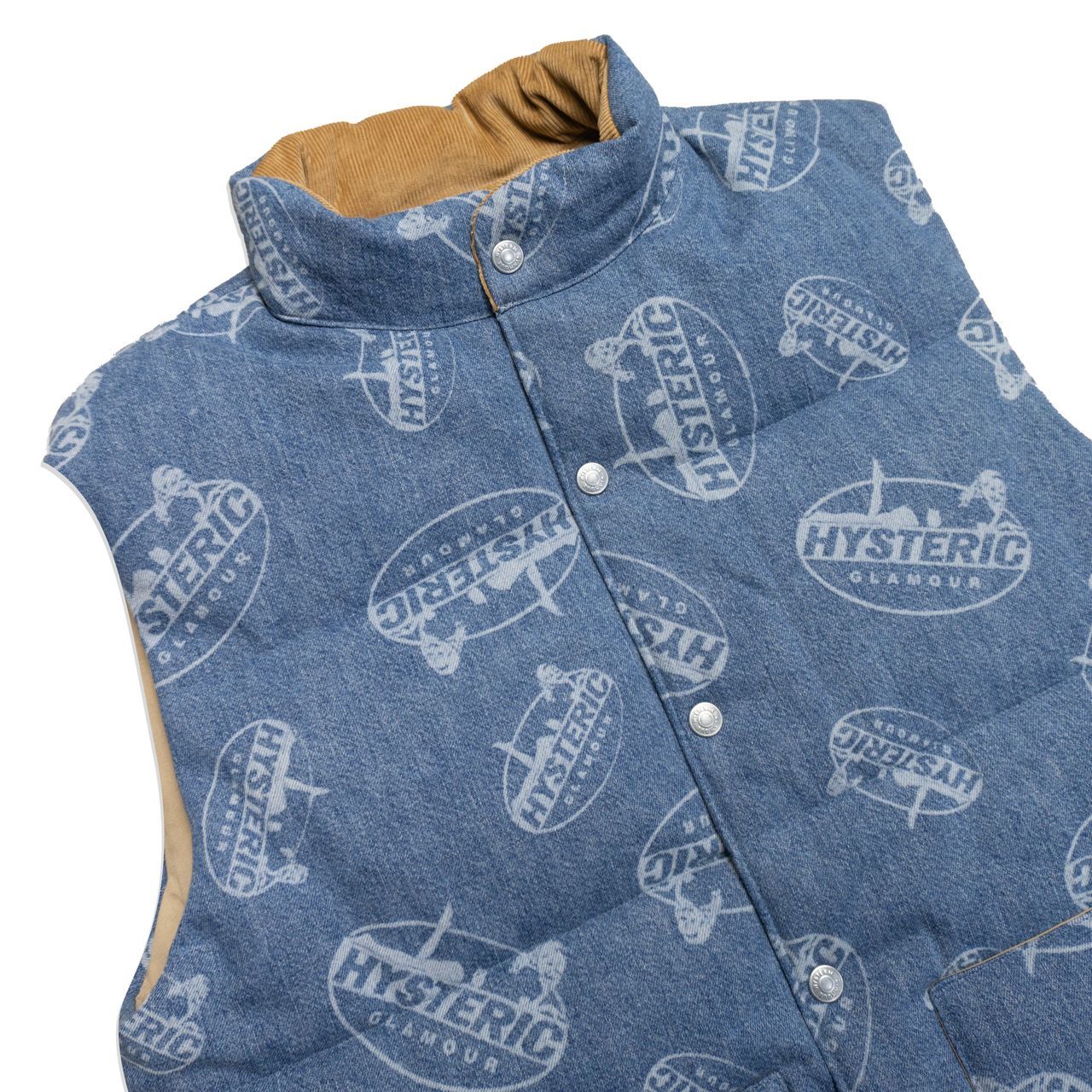 HYSTERIC GLAMOUR OVAL WOMAN デニムベスト XL OVAL WOMAN柄 デニム