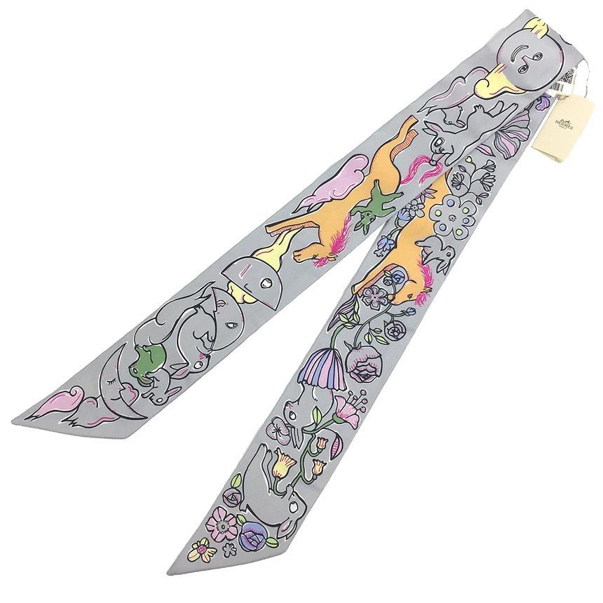 【タグつき新品未使用】エルメスツイリー　MILLE ET UN LAPINS エルメス HERMESツイリー《Mille et Un Lapins》新品未使用