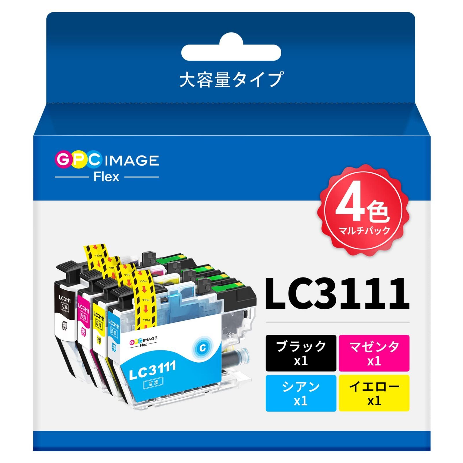 GPC Image LC3111-4PK ブラザー 用 インク lc3111 純正と併用可能 brother 用 LC3111-4