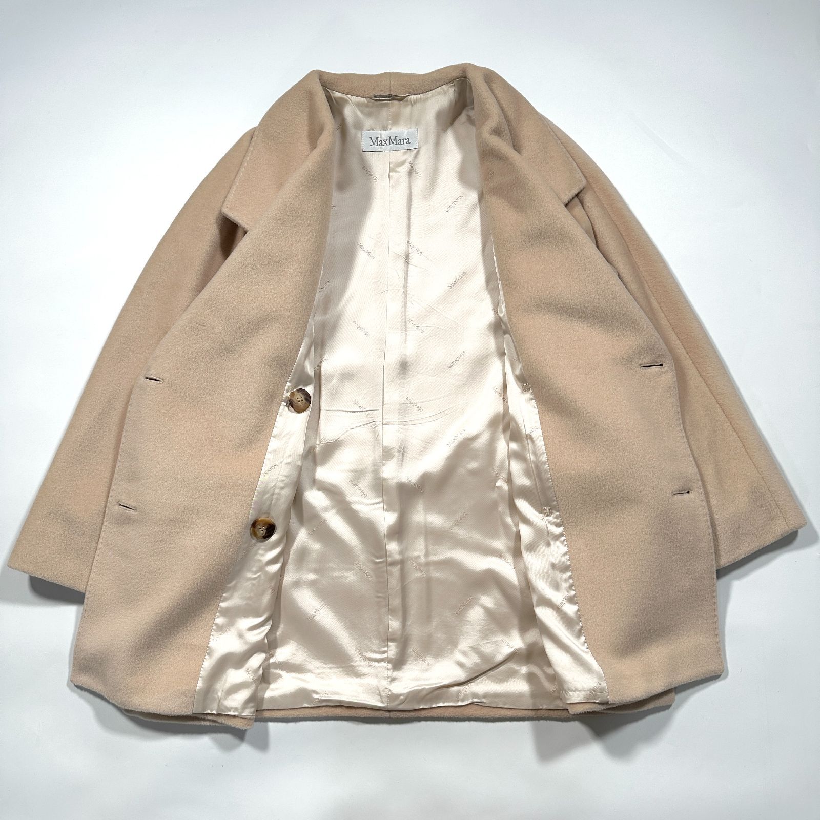 Max Mara マックスマーラ 白タグ 2way ミドル コート ビッグカラー 