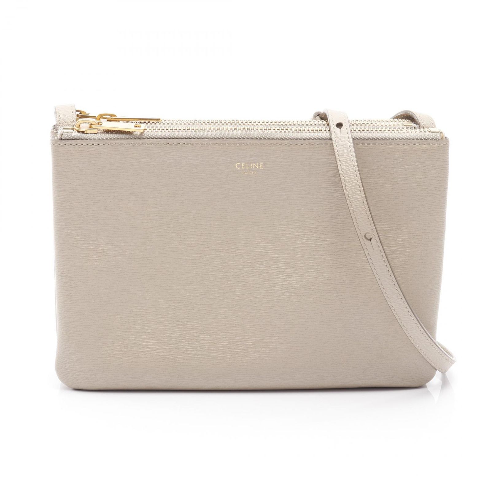 CELINE ダークブラウン ショルダーバッグ トリオバッグ　スモール h-g923.jpg