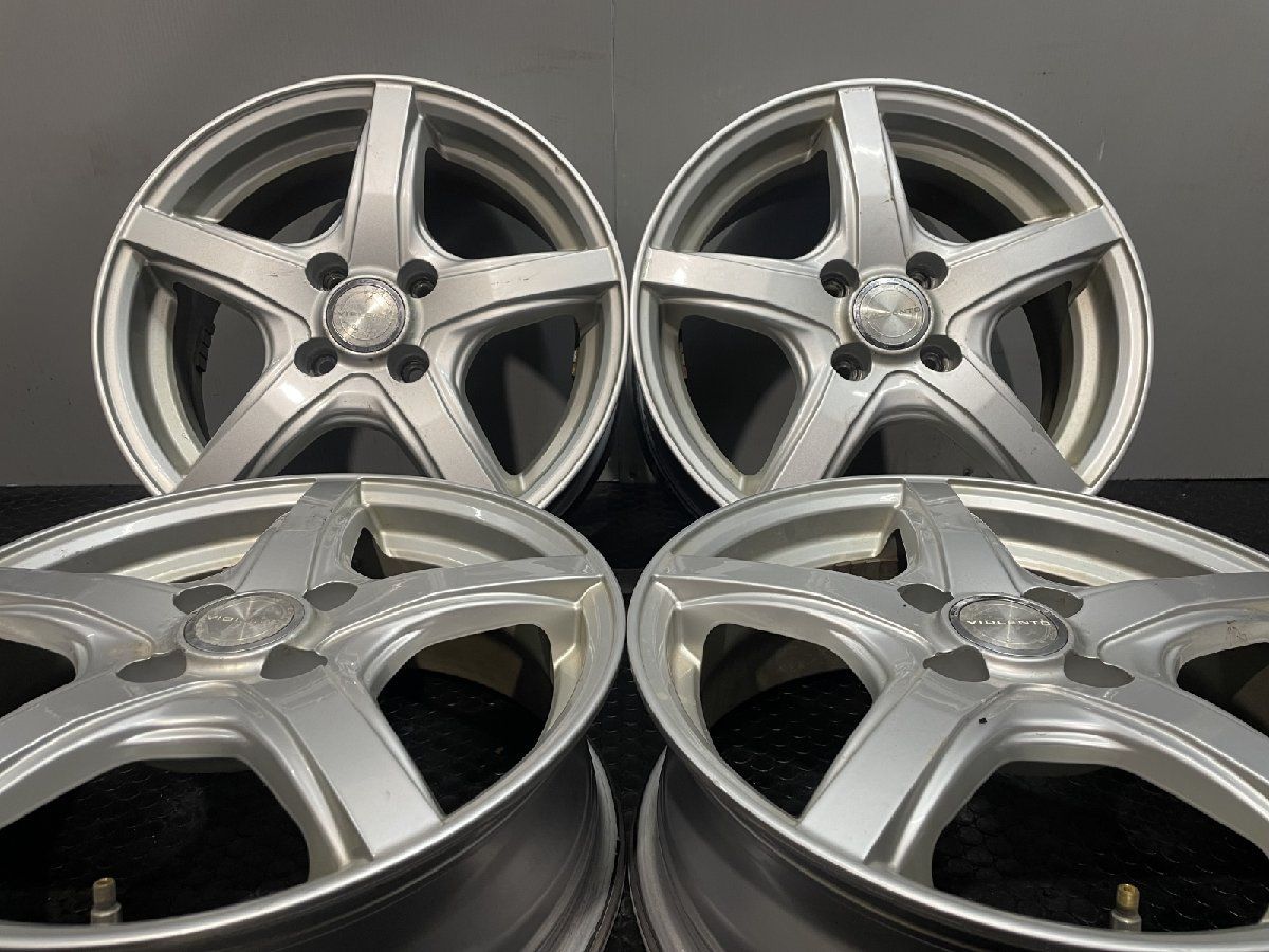 DUNLOP VIOLENTO ヴィオレント 社外ホイール 15インチ 4本 5.5J4HPCD100 42 キューブ アクア イスト ヴィッツ ノート デミオ等 MHB509