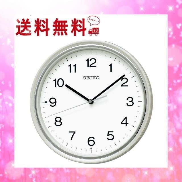 【人気商品】白パール セイコークロック(Seiko Clock) 掛け時計 電波 アナログ 白パール 直径27.5x4.7cm KX252W