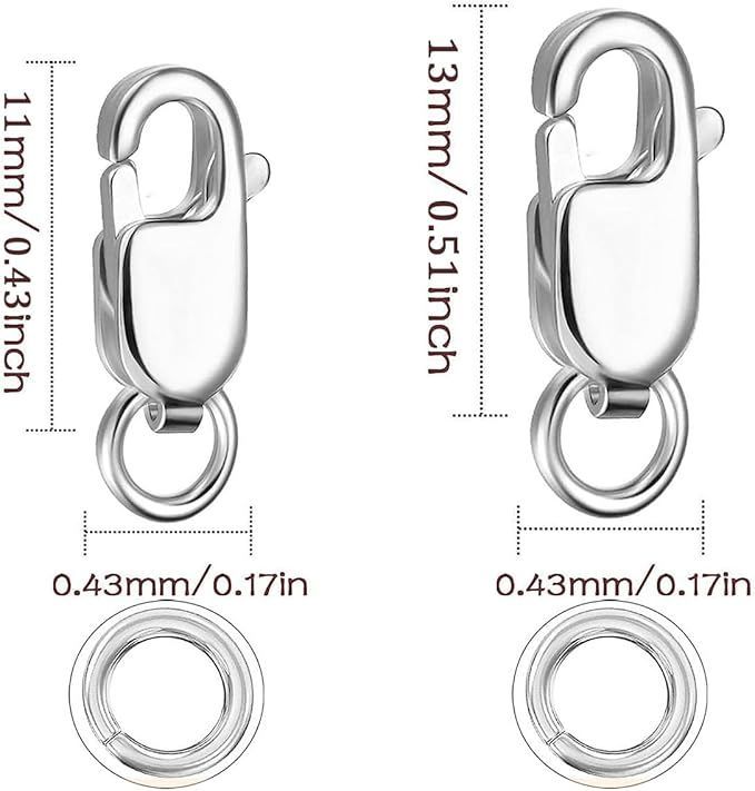 在庫処分】【サージカル ステンレス鋼制】カニカン 11mm 4個 丸カン 4.3mm 8個入 セット メガネチェーン マスクチェーン グラスチェーン  ネックレス ブレスレット アンクレット 金具 留め具 アクセサリー ストラップ パーツ ハンドメイド メルカリ