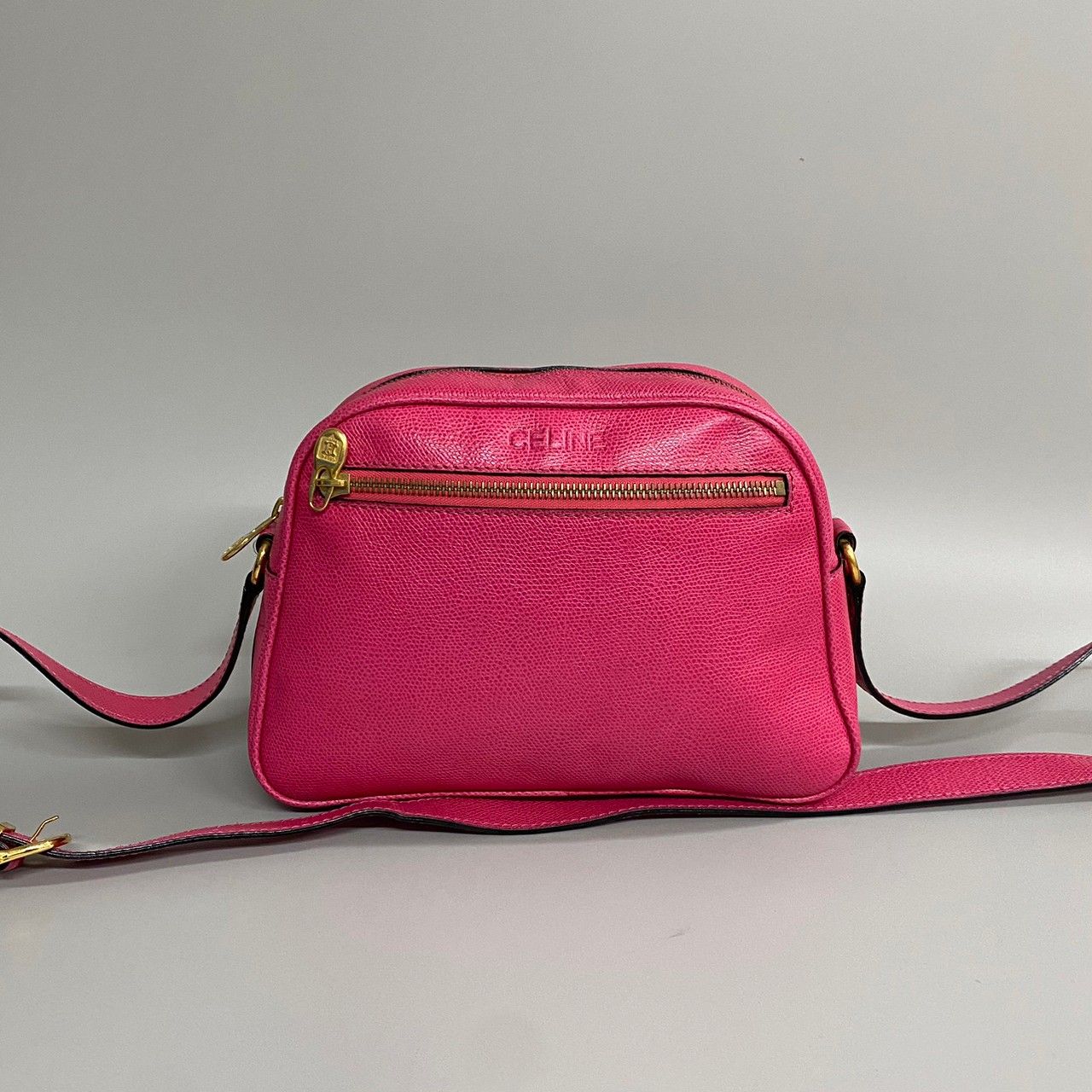美品 CELINE セリーヌ ヴィンテージ ロゴ トリオンフ レザー 本革 ミニ