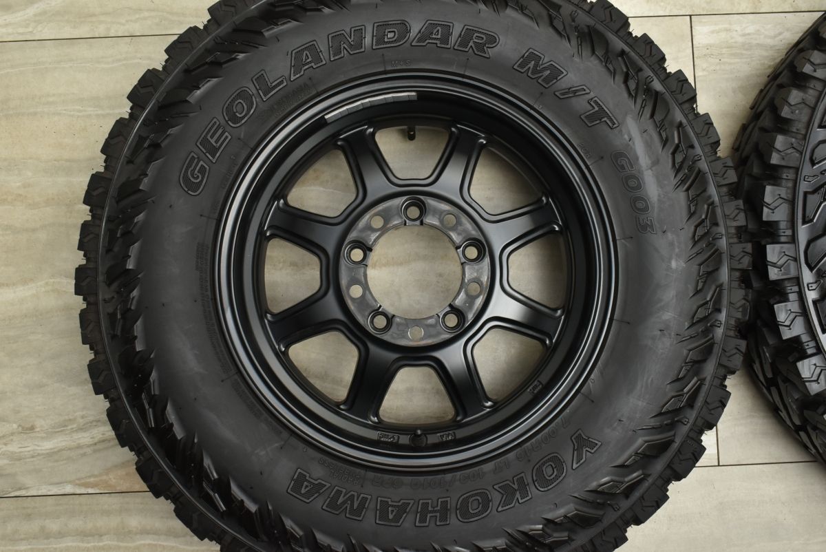 バリ溝】8本スポーク 16in 5.5J +20 PCD139.7 ヨコハマ ジオランダーM 