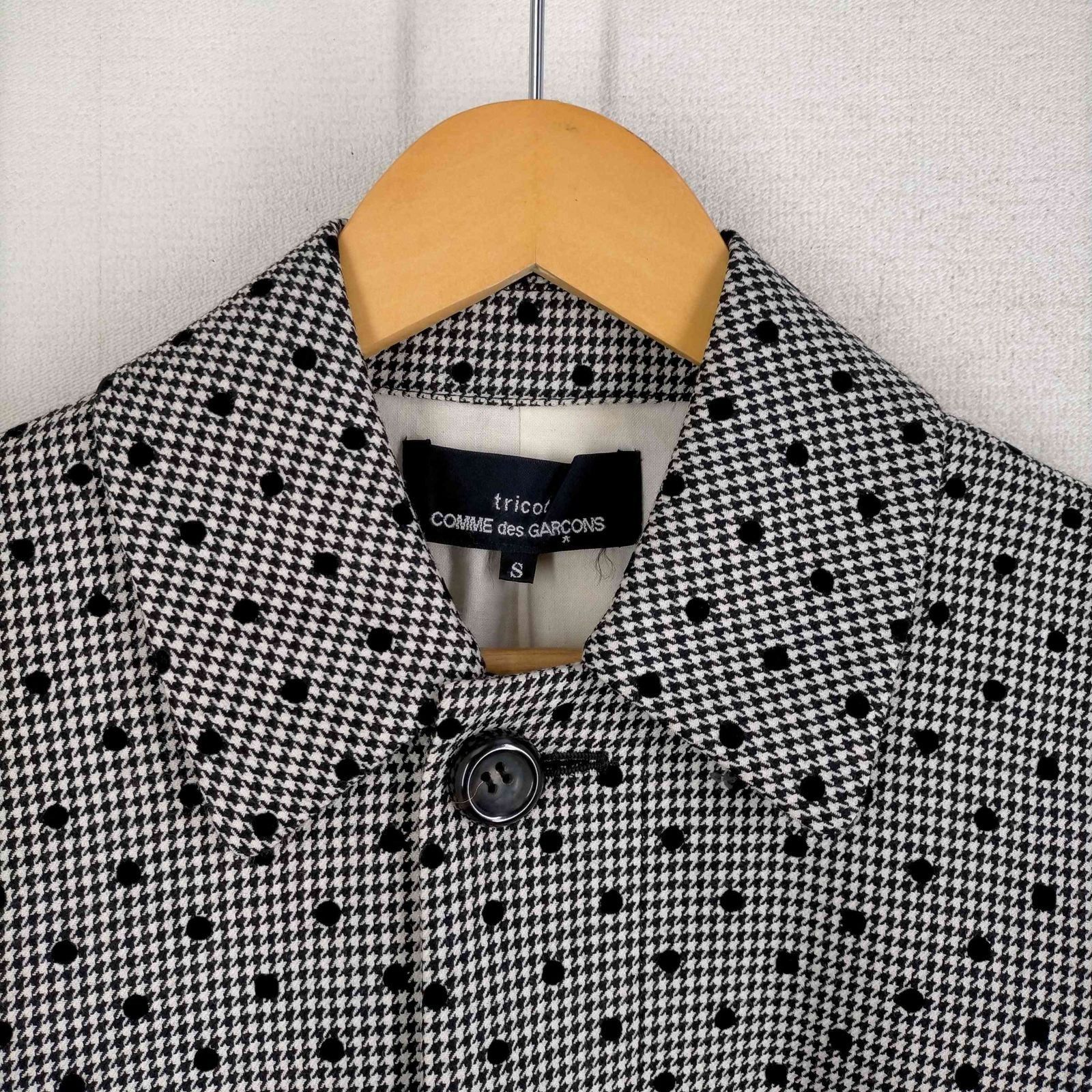 コムデギャルソン　千鳥格子柄　コート　フランス製 トリココムデギャルソン tricot COMME des GARCONS 12AW 千鳥格