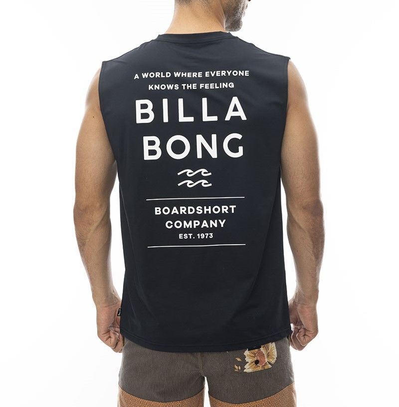 2024春夏 新品【BILLABONG/ビラボン】RASH MUSCLE ラッシュガード BLK メンズ BE011-869