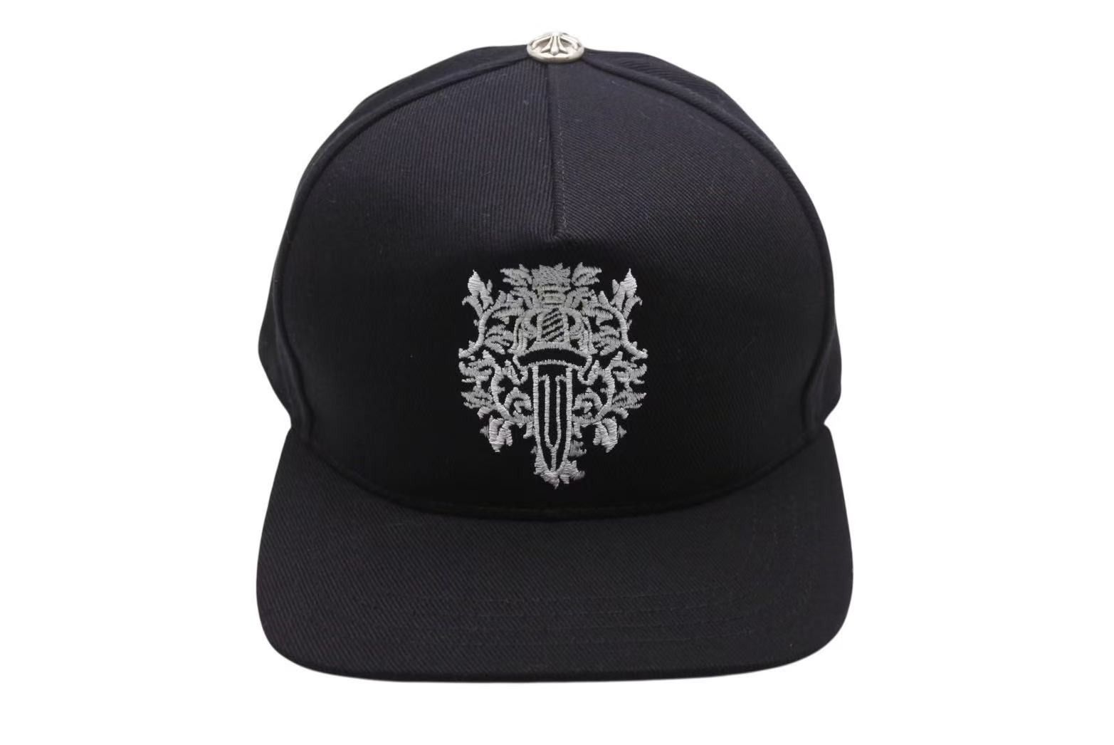 Chrome Hearts 刺繍入り黒キャップ CHROME HEARTS 刺繍キャップ Chrome Hearts 刺繍入り黒キャップ