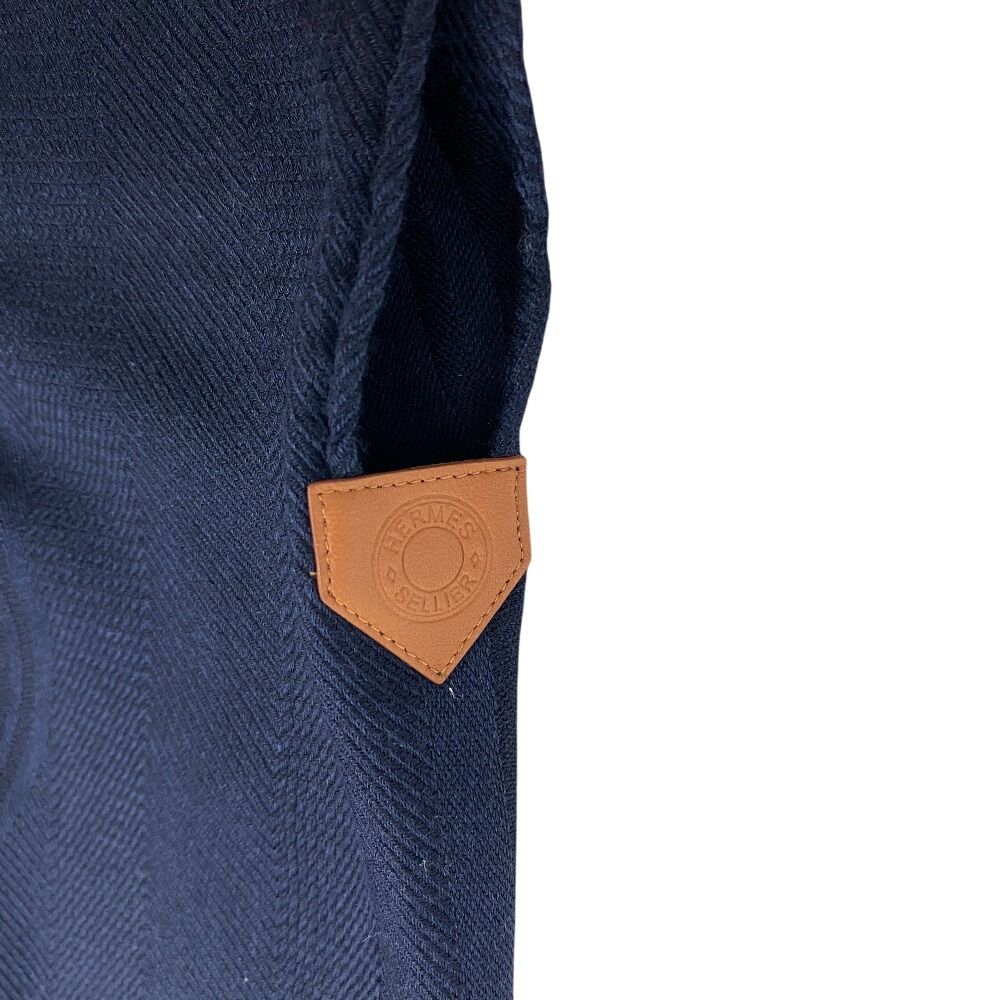 HERMES エルメス ニューリブリス ポンチョ ネイビー レディース