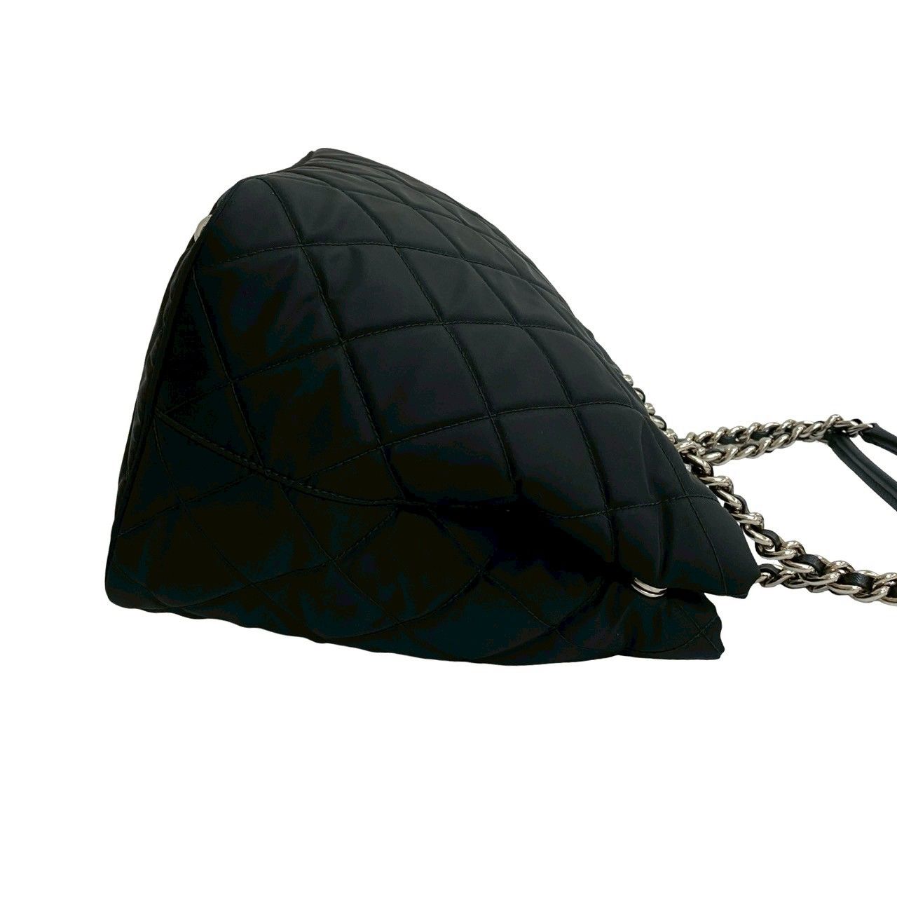 ほぼ未使用 袋付 PRADA プラダ 三角ロゴ 金具 キルティング