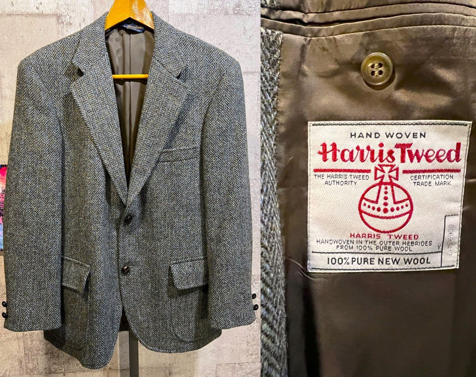 美品 ブルックスブラザーズ ハリスツイード テーラード ジャケット