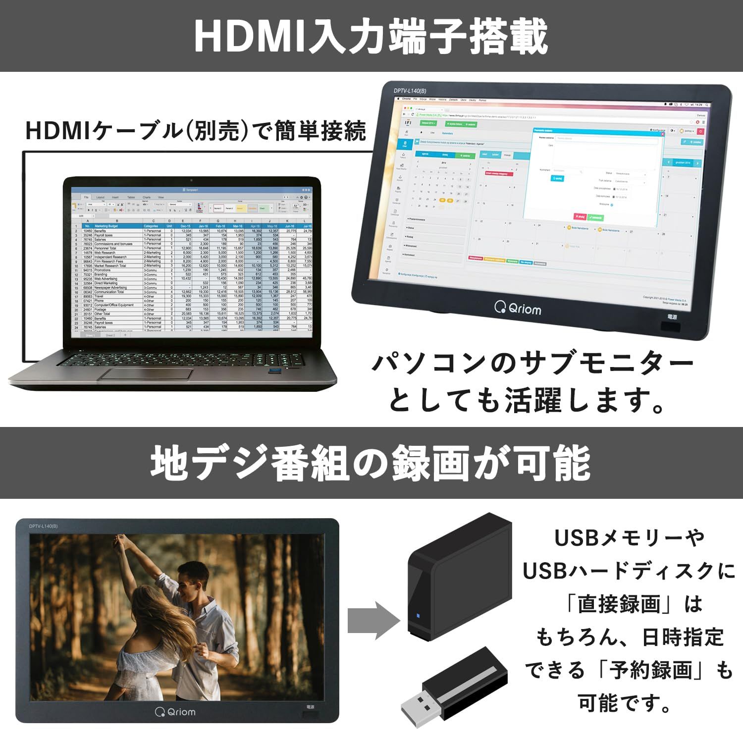 3WAY電源 サブモニター