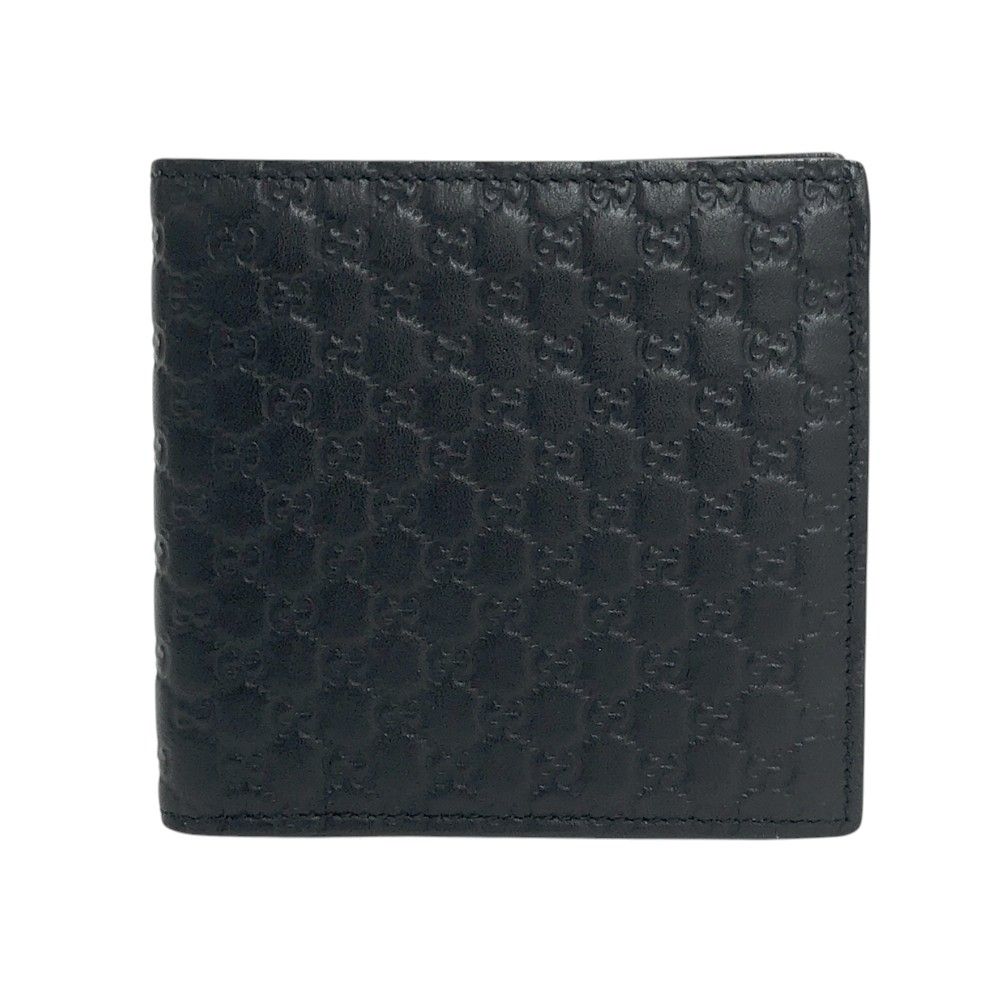 GUCCI グッチ 150413 レザー 二つ折り財布 グッチシマ ブラック系 240101423656