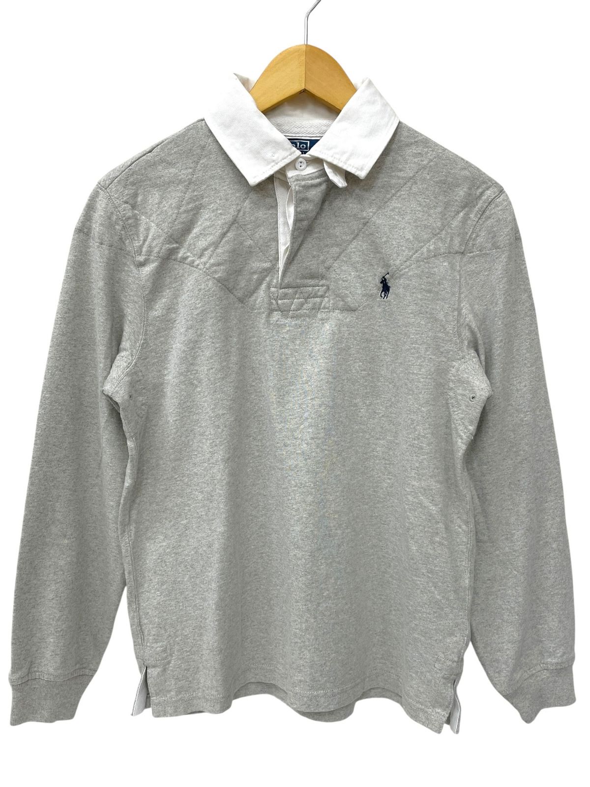 古着 90s ポロ ラルフローレン 刺繍 ポニー 長袖 シャツ グレー L ラルフローレン ビッグポニー 長袖 ポロシャツ L グレー系 - メルカリ