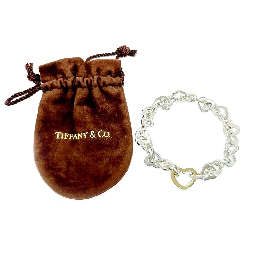 中古】TIFFANY&Co. ティファニー シルバー ゴールド ハート リンク