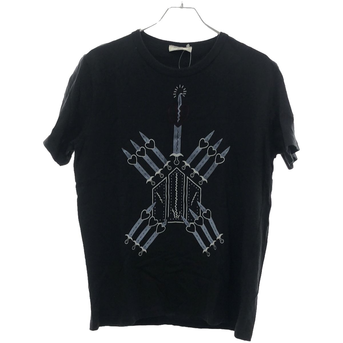 VALENTINO ヴァレンティノ コットンプリントTシャツ ブラック S NV3MG09G3LE