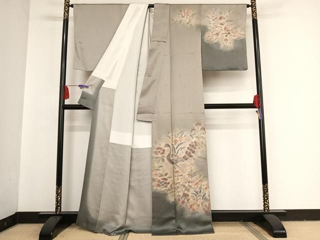 平和屋着物○内田陽一郎 訪問着 孔雀草花文 暈し染め 正絹 逸品  