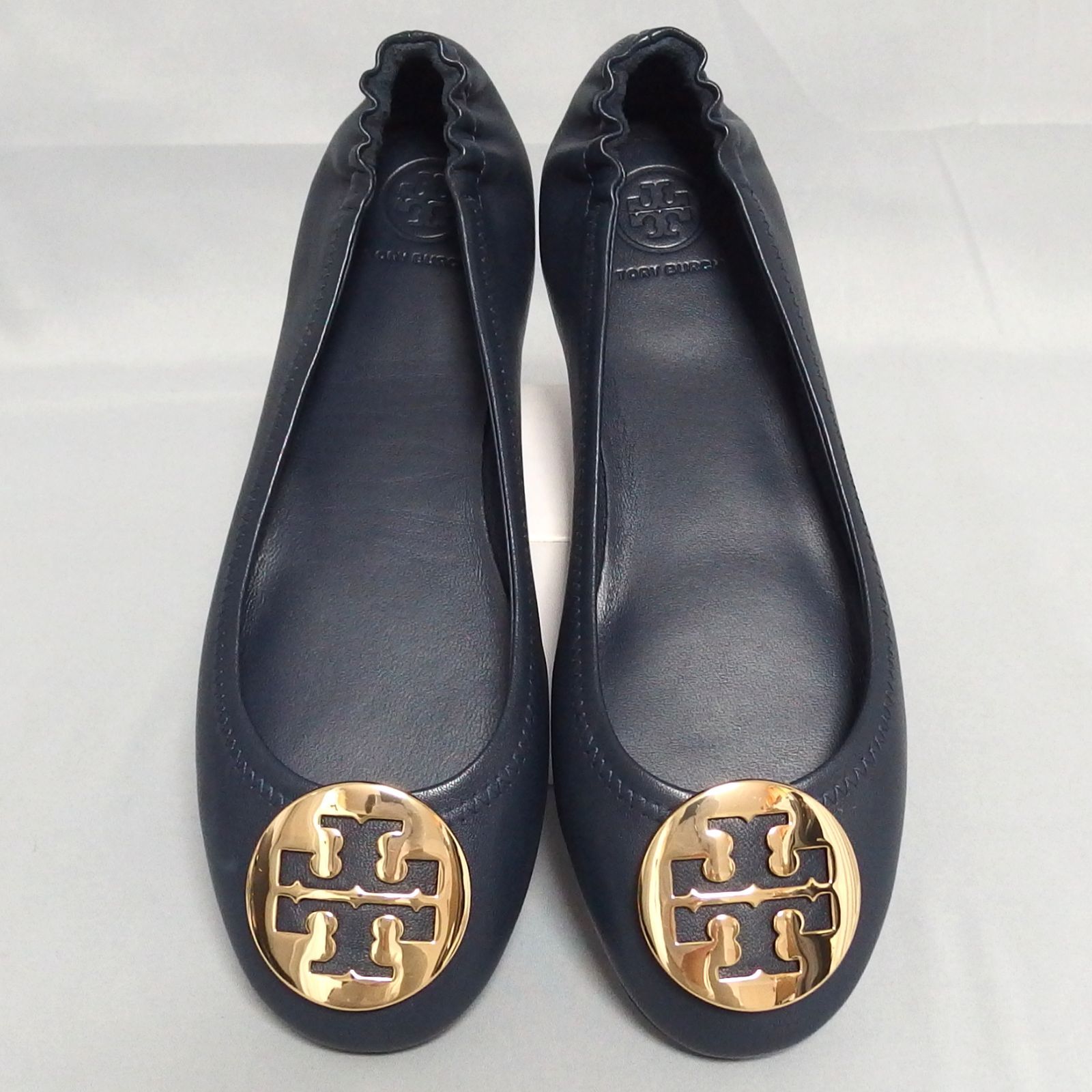 未使用☆TORY BURCH MINNIE TRAVEL BALLET WITH METAL LOGO 50393 