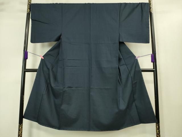 平和屋着物 上 男性 お召 アンサンブル 濃藍色地 ♥ DZAA9207kh5